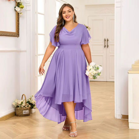 Plus Size Chiffon Midi Dress 8