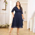 Plus Size Lace Mesh Midi Dress 2