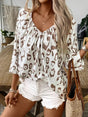 Plus Size Leopard V Neck Blouse