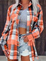 Plus Size Plaid Loose Shirt