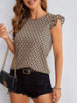 Printed Ruffle Tie Shirt