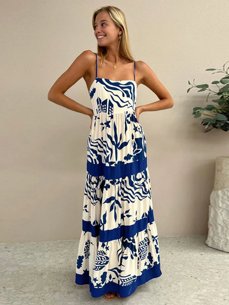Ruffled Floral Elegance Maxi Dress