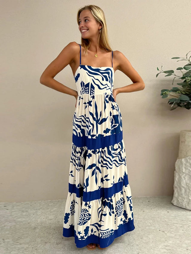 Ruffled Floral Elegance Maxi Dress