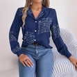 Letter Print Suit Collar Shirt
