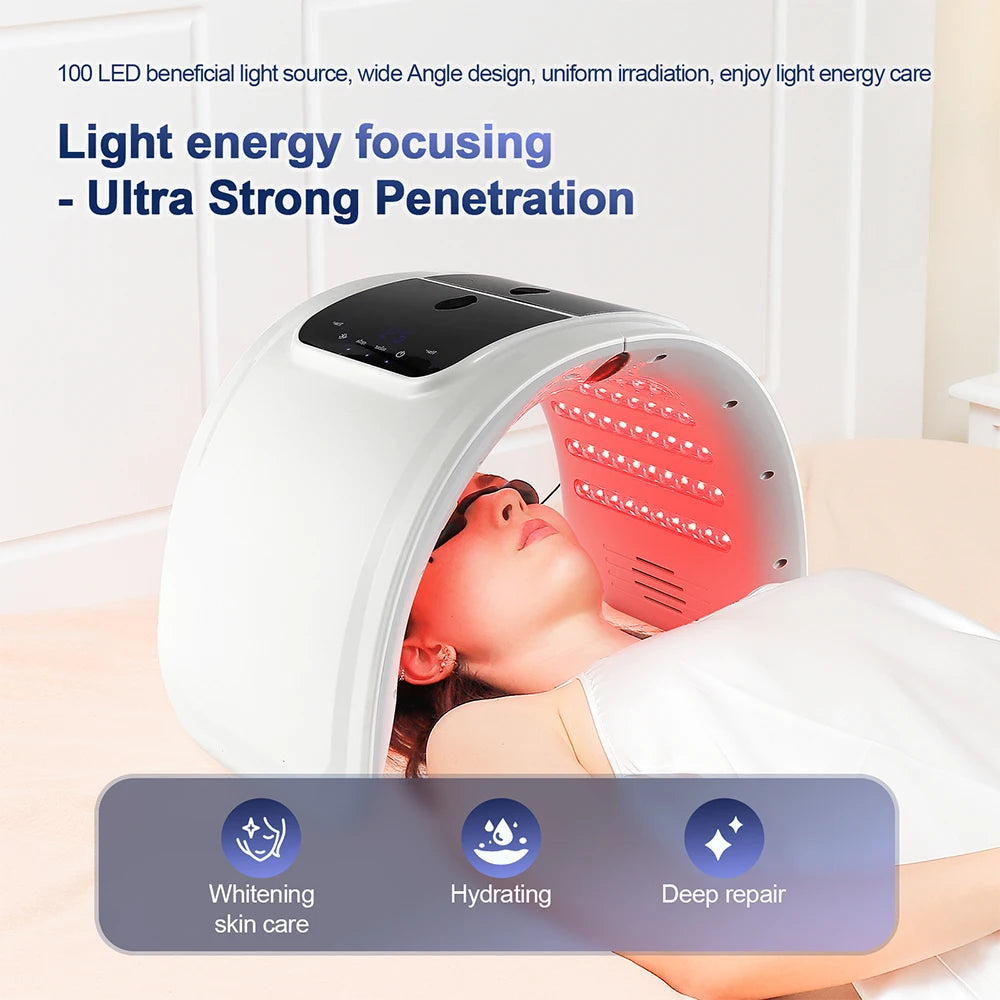 foreverlily LED Face Mask PDT Machine 7 Colors Light Photon Skin Rejuvenation Facial Body Beauty Spa Nano Spray Face Body Mist Bianca Australia