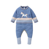 Blue Knit Baby Romper – Cosy & Unisex Style Bianca Australia