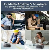 1.8L Food Heater 3 in1 Portable Leakproof Heated Lunch Box 75W  Electric Lunch Box for Car Truck Office with Insulated Carry Bag Bianca Australia
