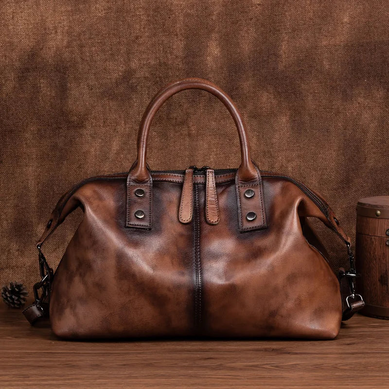 Vintage Leather Shoulder Bag – Large Capacity Workoutry