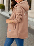 Mira | Fleece-Lined Hoodie Cardigan in Lamb Wool Style Bianca Australia