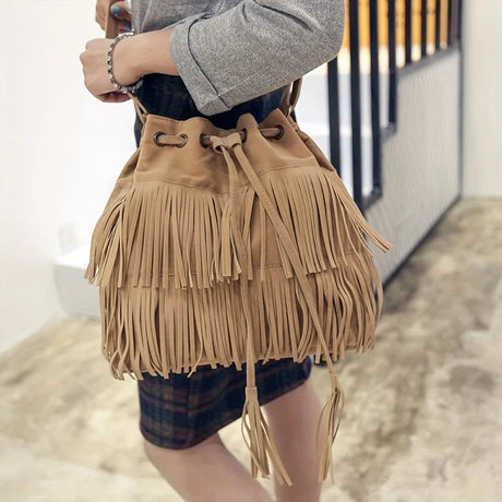 Soft Velvet Tassel Shoulder Bag Workoutry
