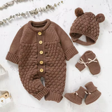 Newborn Knit Ensemble – 4Pcs Warm & Unisex - Bianca Australia