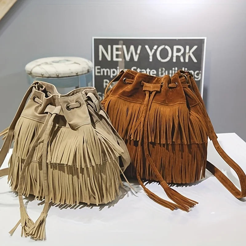 Soft Velvet Tassel Shoulder Bag Workoutry