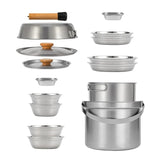 NOBANA&CLS Newset Outdoor Camping Stainless Steel 14P 22PCS Triple Stencorpel Set Camping Dinware Bowl Pot Set Household Pot Bianca Australia