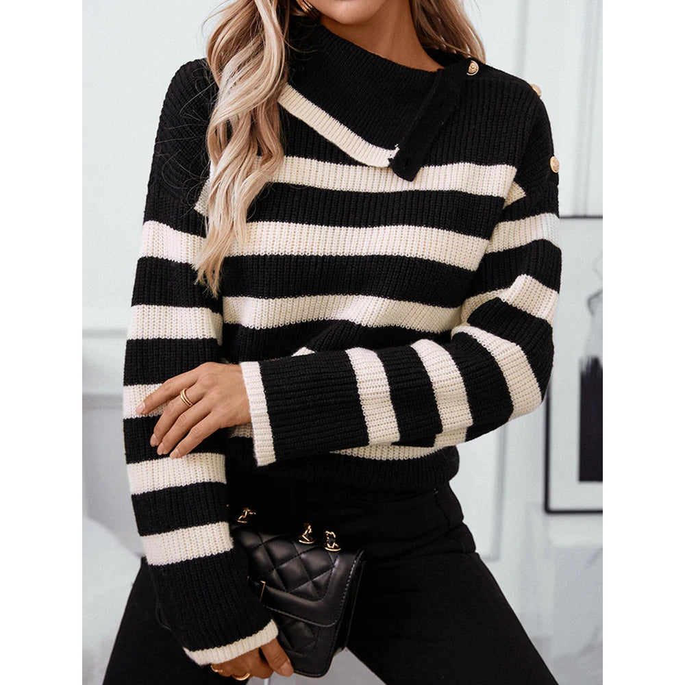 Yuna | Striped Crew Neck Knit Top Bianca Australia