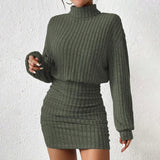 Léana | Knit A-Line Lantern Sleeve Dress Bianca Australia