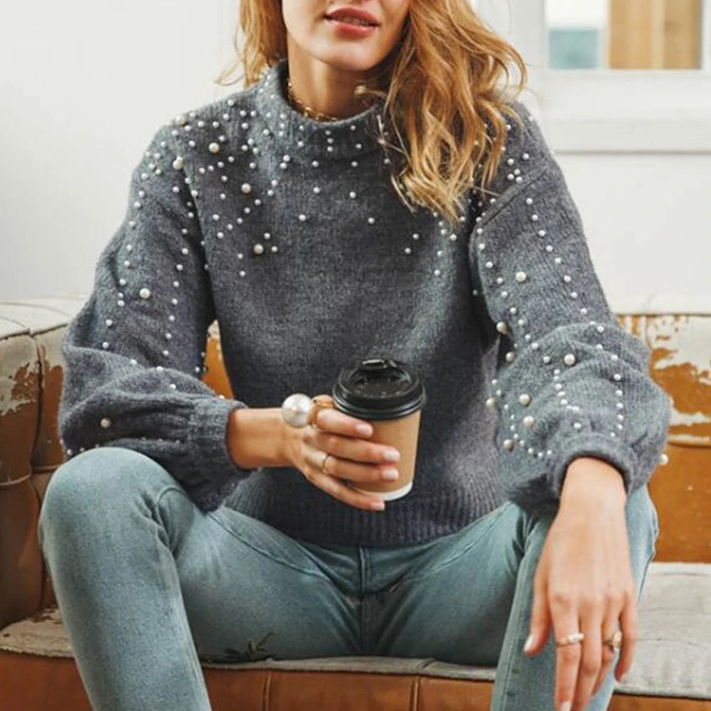 Léonie | Pearl-Embellished Knit Sweater Bianca Australia