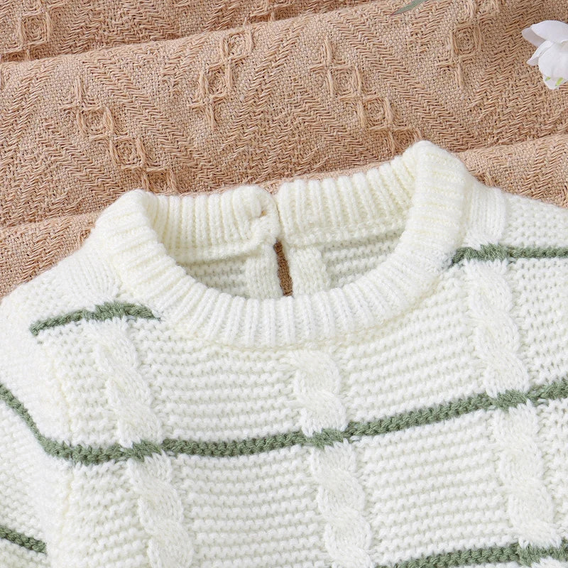 Footed Knit Baby Romper – Striped & Cosy Fit - Bianca Australia