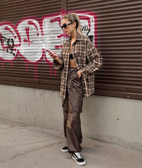 Vintage Plaid Long Sleeve Shirt