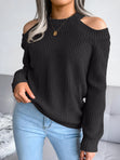 Isla | Off-Shoulder Knit Sweater in Solid Colour Bianca Australia