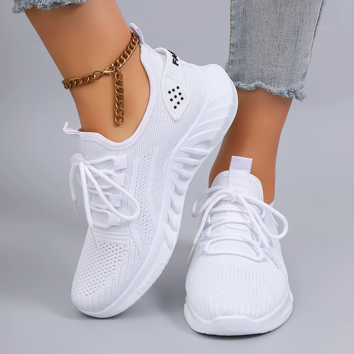 White Breathable Sneakers