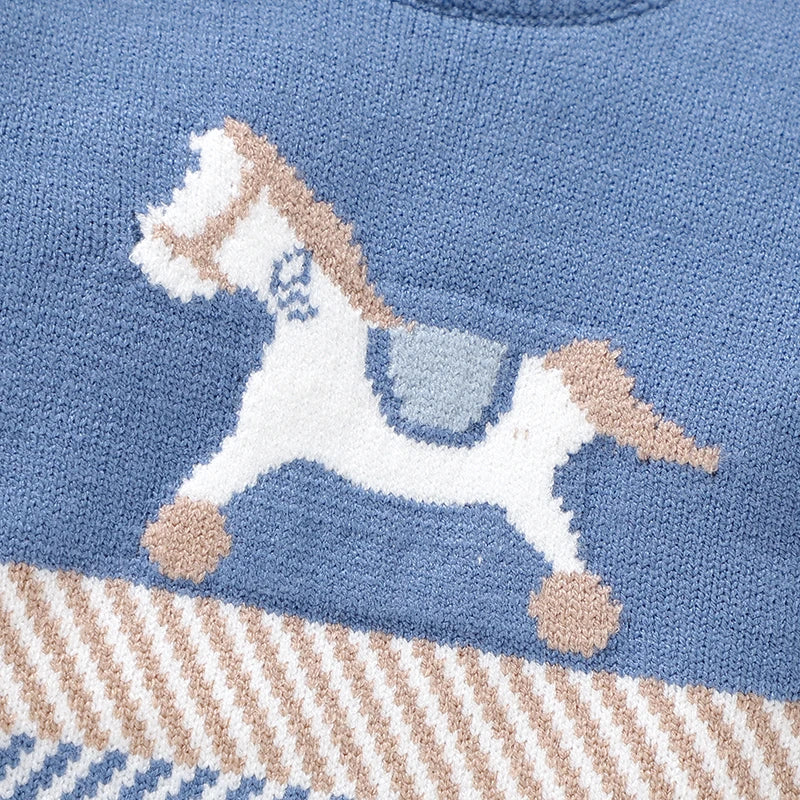 Blue Knit Baby Romper – Cosy & Unisex Style Bianca Australia