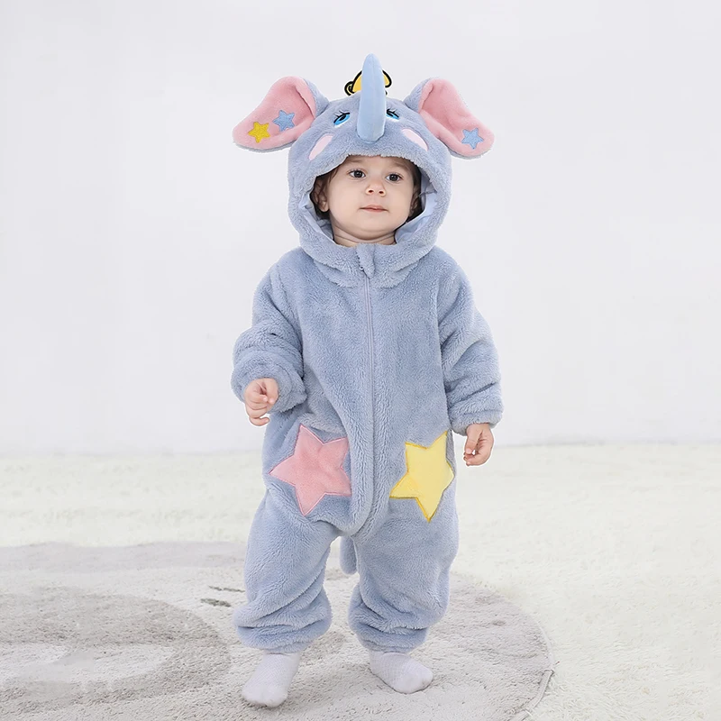 Baby Elephant Romper – Cute Zip-Up Hoodie Bianca Australia