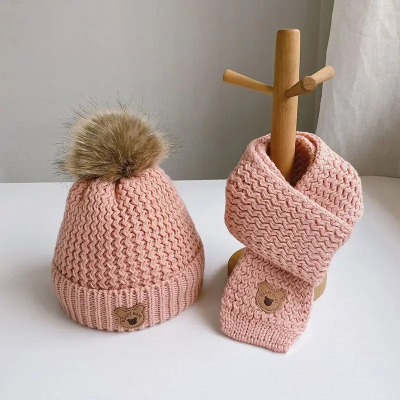 Kids’ Bear Knit Hat & Neck Warmer Bianca Australia