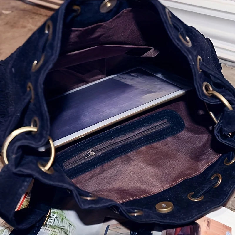 Soft Velvet Tassel Shoulder Bag Workoutry