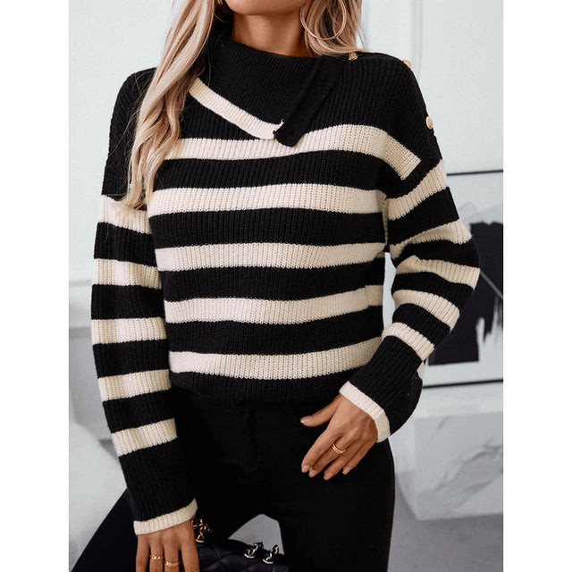 Yuna | Striped Crew Neck Knit Top Bianca Australia