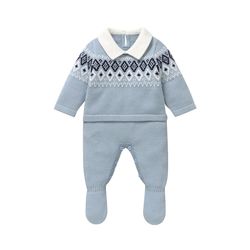 Patterned Baby Romper – Long Sleeve & Cosy Fit - Bianca Australia