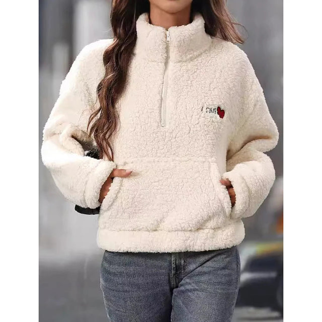Sohee | Korean Letter Print Zip Sweatshirt Bianca Australia