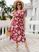Floral Pleated Maxi Dress