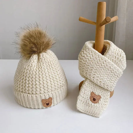 Kids’ Bear Knit Hat & Neck Warmer Bianca Australia