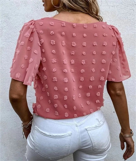 Jacquard Short Sleeve Casual Shirt