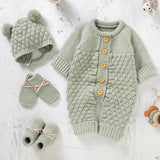 Newborn Knit Ensemble – 4Pcs Warm & Unisex - Bianca Australia
