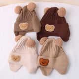 Cartoon Bear Knit Hat – Ear Protection for Babies Bianca Australia