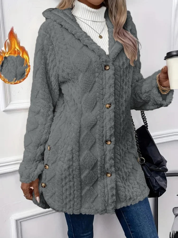 Kiera | Elegant Longline Winter Buttoned Cardigan Coat Bianca Australia