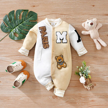 Cartoon Baby Baseball Romper – Long Sleeve Style Bianca Australia