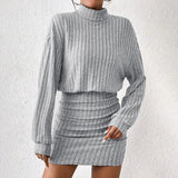 Léana | Knit A-Line Lantern Sleeve Dress Bianca Australia