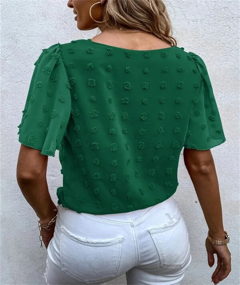 Jacquard Short Sleeve Casual Shirt