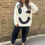 Uma | Boho Smiley Oversized Knit Sweater Bianca Australia