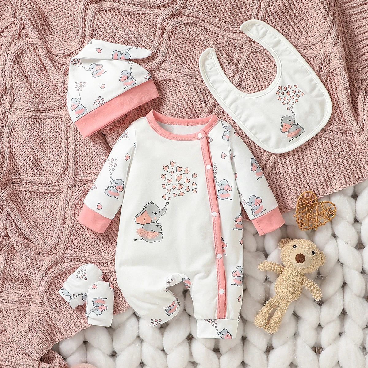 4-Piece Baby Outfit Set – Animal Print & Essentials Bianca Australia