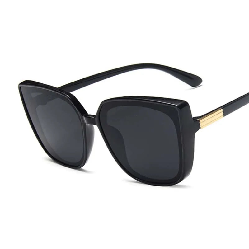Luxury Cat Eye Sunglasses – Oversized Black Frame Workoutry