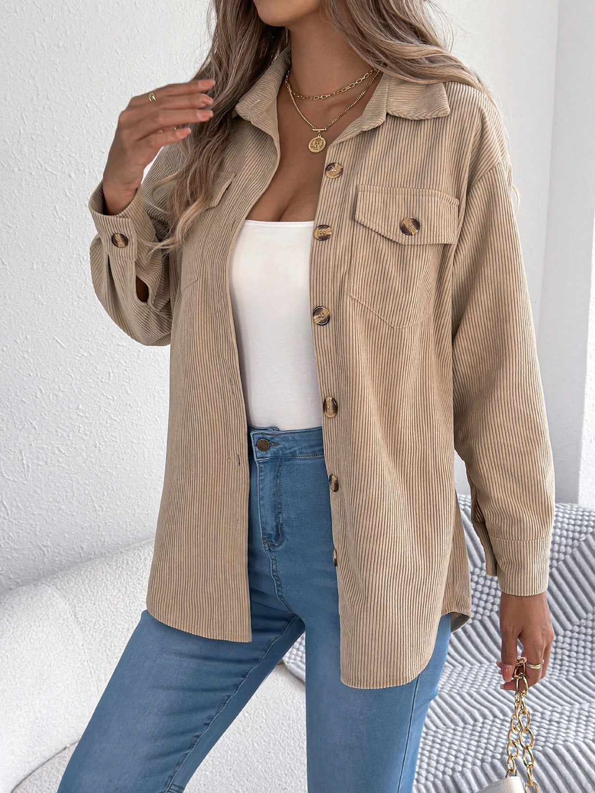 Corduroy Single Breasted Jacket