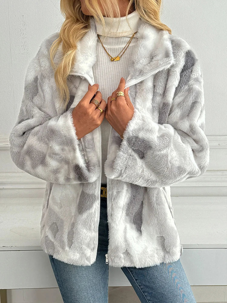 Nina | Harajuku Tie-Dye Fleece Zip-Up Jacket Bianca Australia