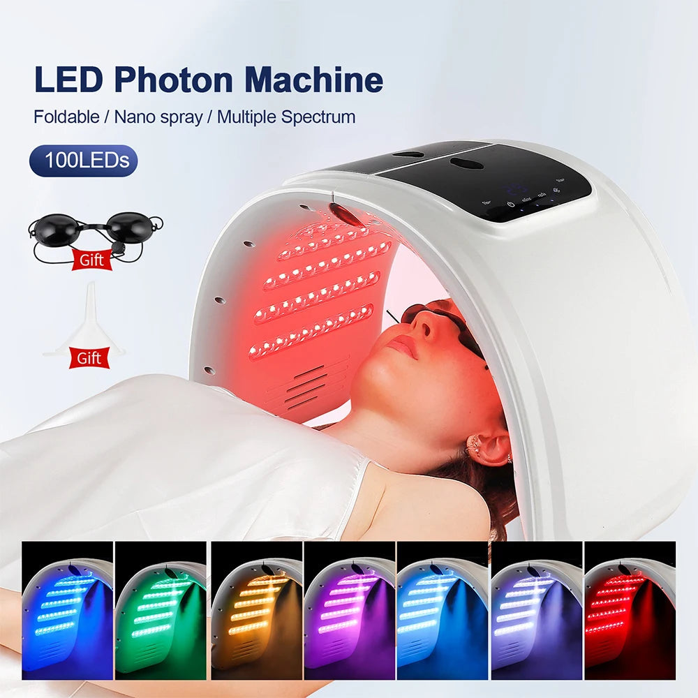 foreverlily LED Face Mask PDT Machine 7 Colors Light Photon Skin Rejuvenation Facial Body Beauty Spa Nano Spray Face Body Mist Bianca Australia