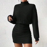 Léana | Knit A-Line Lantern Sleeve Dress Bianca Australia