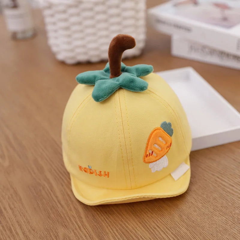 Fruit Embroidered Baby Cap – Summer Soft Brim Bianca Australia