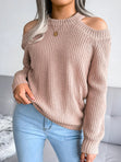 Isla | Off-Shoulder Knit Sweater in Solid Colour Bianca Australia