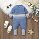 Blue Knit Baby Romper – Cosy & Unisex Style Bianca Australia